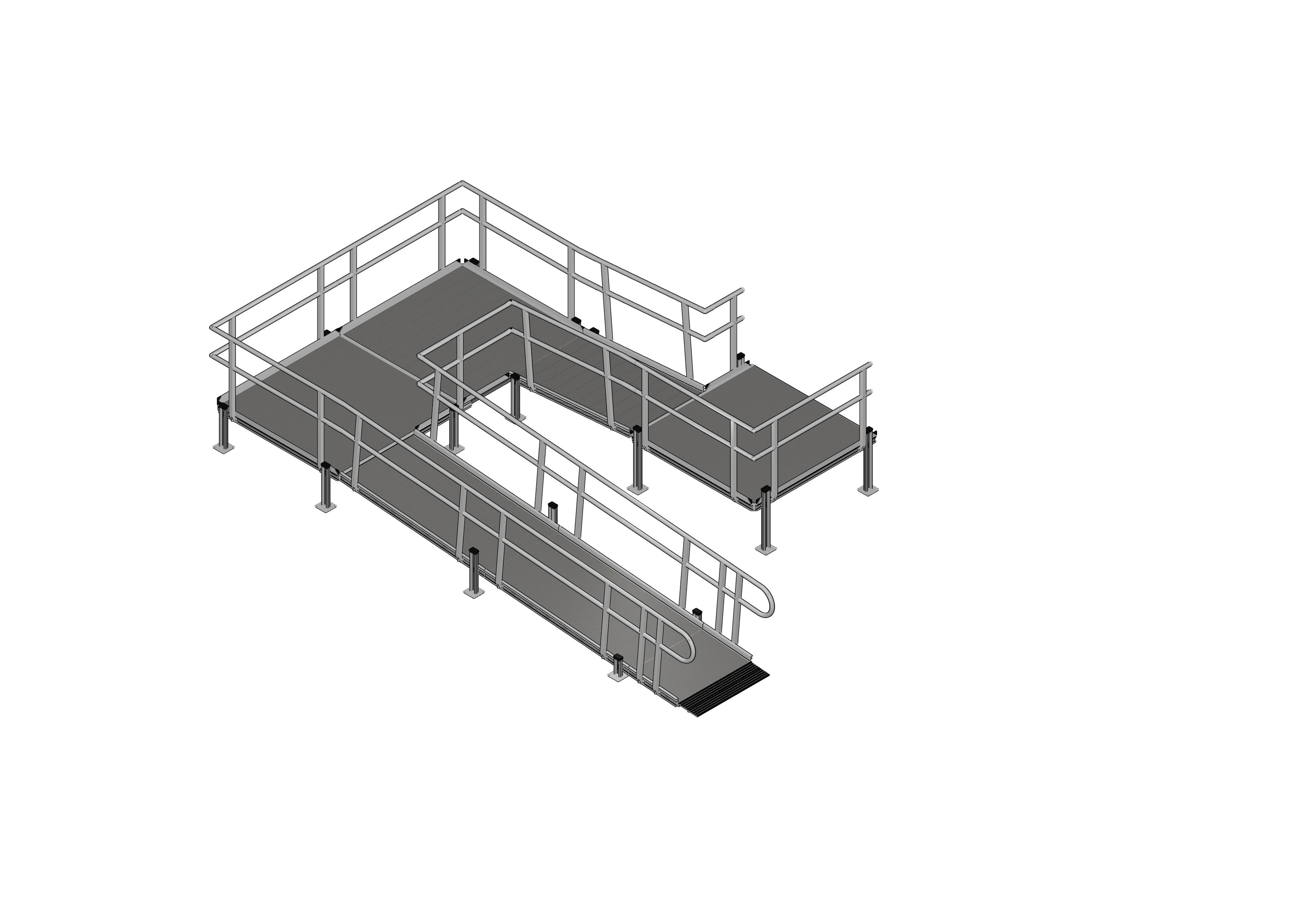 U-Shaped Wheelchair Ramp Kit With 5' Platforms – Ramp Outlet Plus